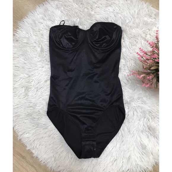 Vtg 2002 Y2k Victorias Secret Bodysuit Girdle BODY SLIMMING Shaper Black 34B/SM - Picture 1 of 8